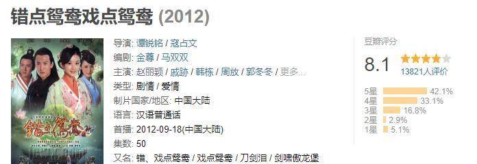 演技|《错点鸳鸯》：一部被严重低估的古装剧，赵丽颖评分最高的作品