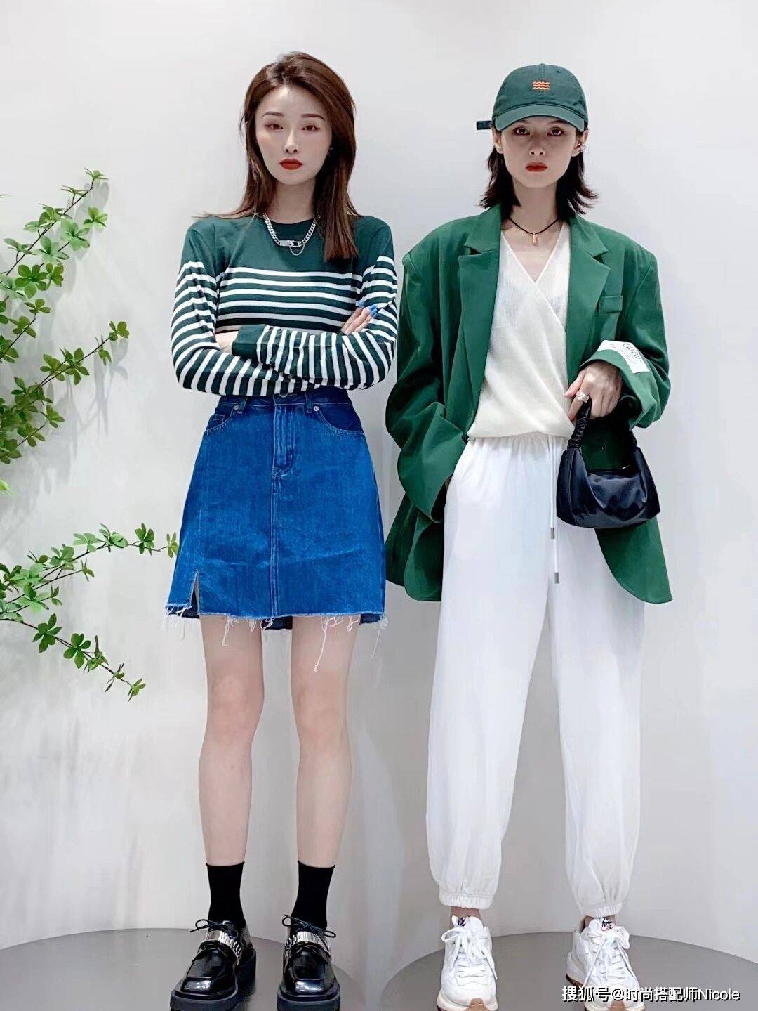 颜色|这对闺蜜的“色彩搭配”也太飒了吧！显白又显瘦，每一套都好美