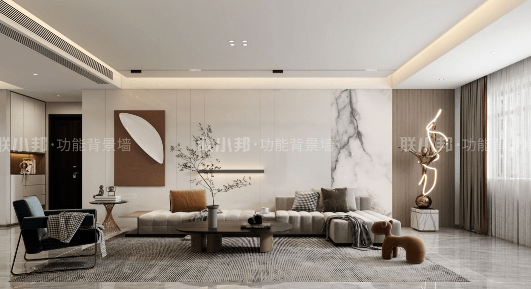 技术|联小邦柔光水晶岩板背景墙，更具质感家居设计！