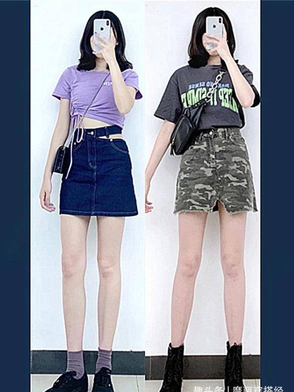 青春|多元素牛仔半身裙，打造随性时尚感，甜酷女孩“美翻”整个夏日