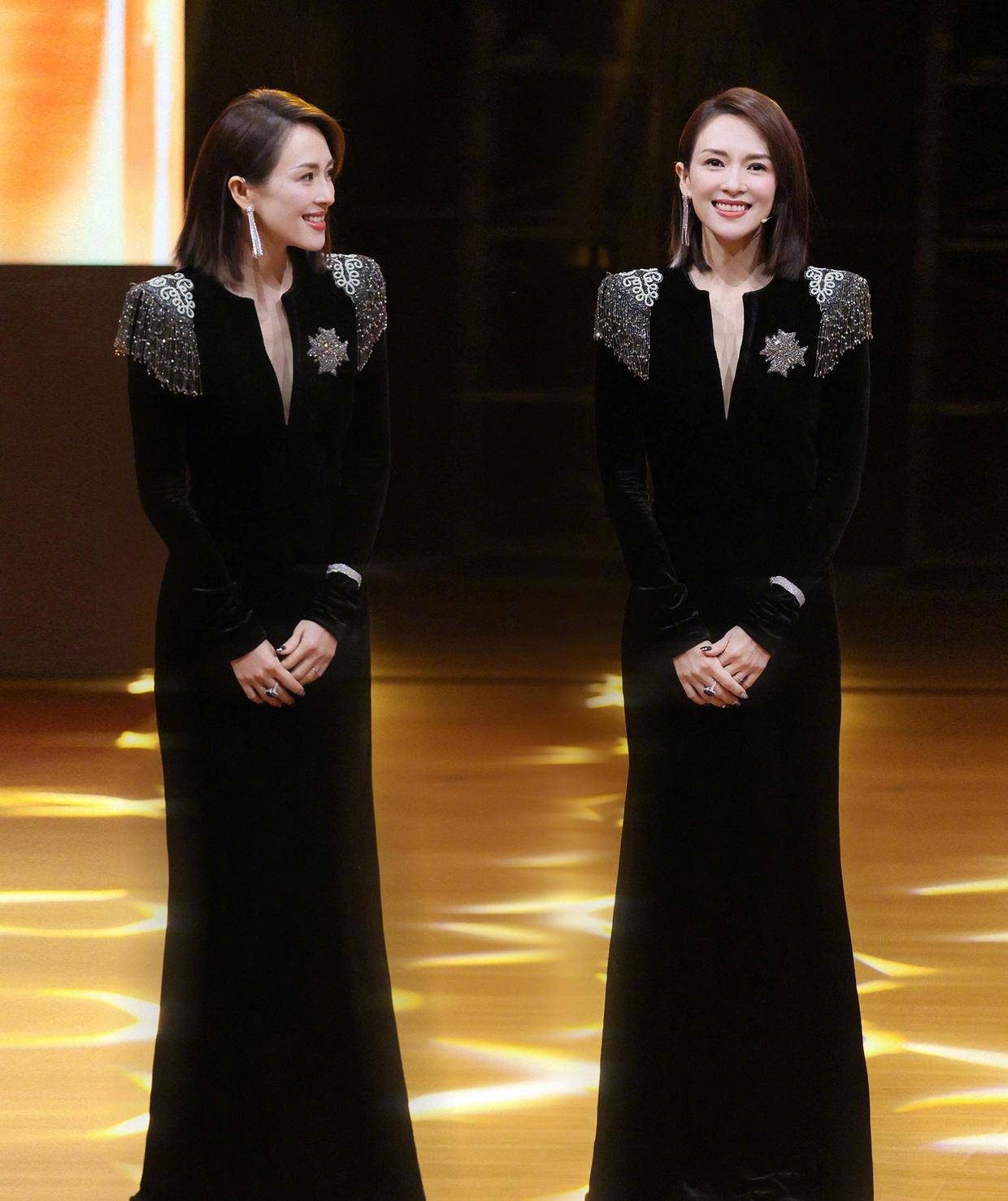 看点|章子怡果然很有国际范,穿一件黑色上衣搭配白色半身裙,高级洋气