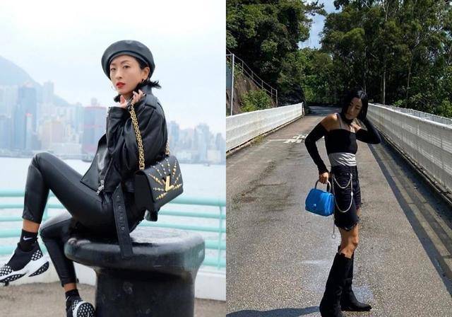 徐濠萦|陈奕迅老婆玩冲浪！穿紫色泳衣腿部肌肉线条美，真是“浪里黑条”
