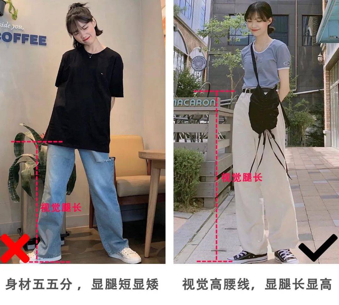身材|小个子“高腰线”指南，瞧她！155没身高，穿衣气场却有180