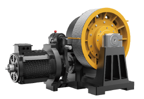 蜗杆传动属于垂直轴齿轮传动,采用这种减速方式的曳引机目前是交流有