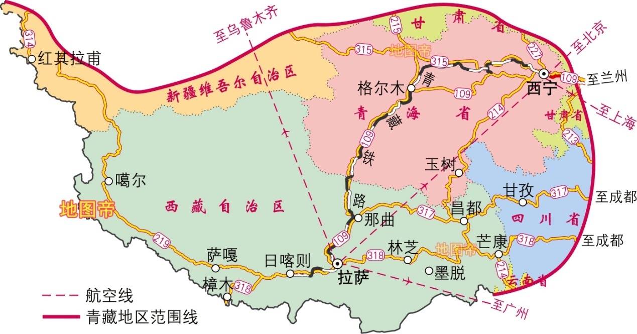 青藏地区铁路分布图图片