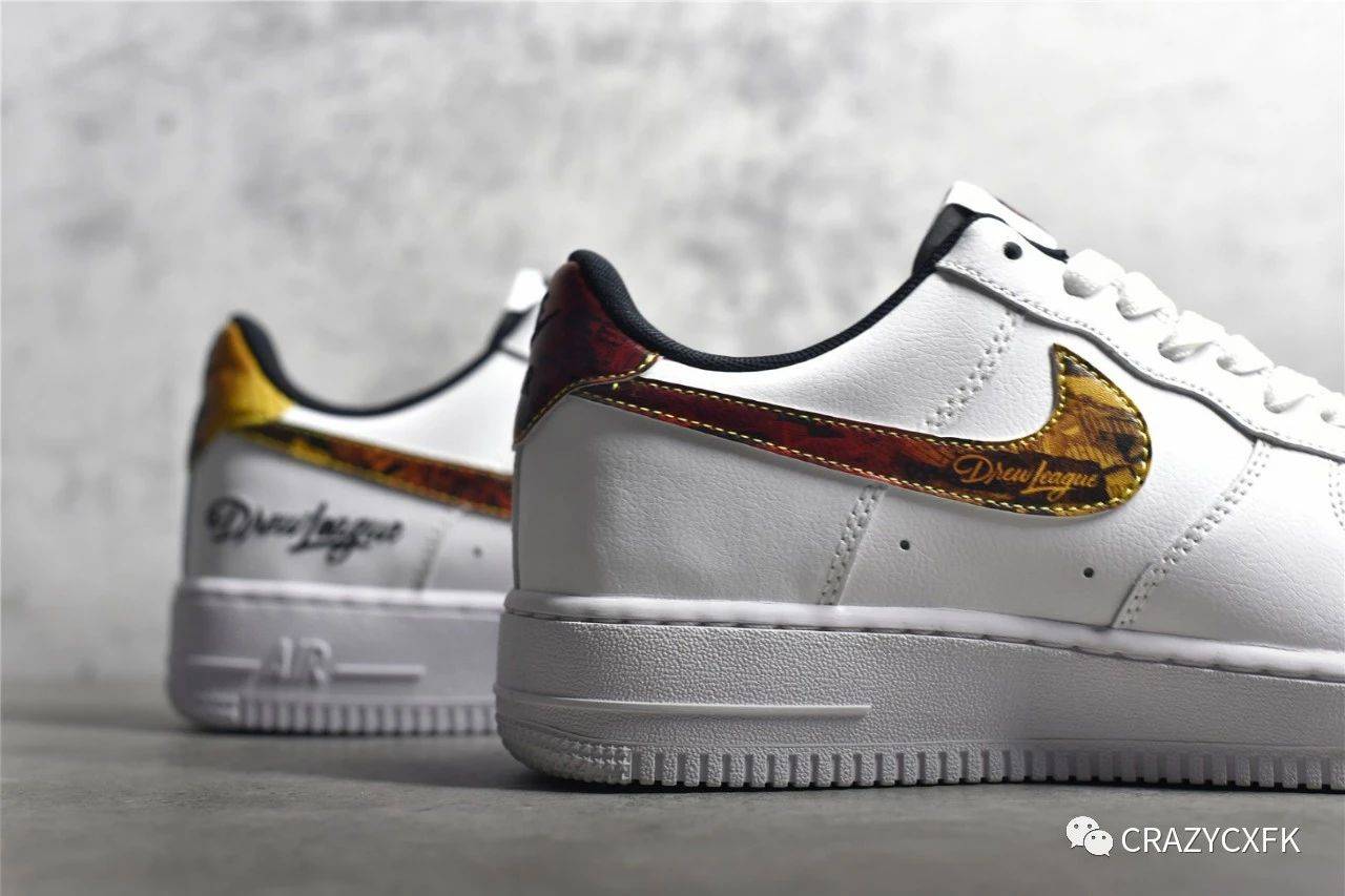 Nike|耐克德鲁联赛 Nike Air Force 1 Low Drew League 空军一号白橙运动鞋