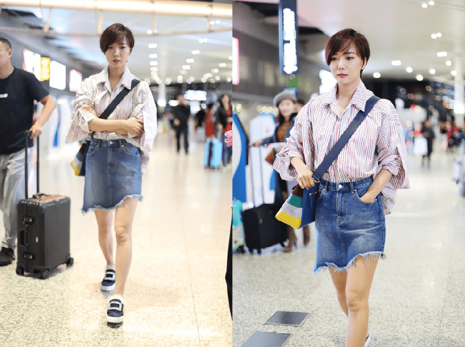 都能|王珞丹这衣服真挺显壮的，可配上修身裙好有韵味，脏粉色真适合她