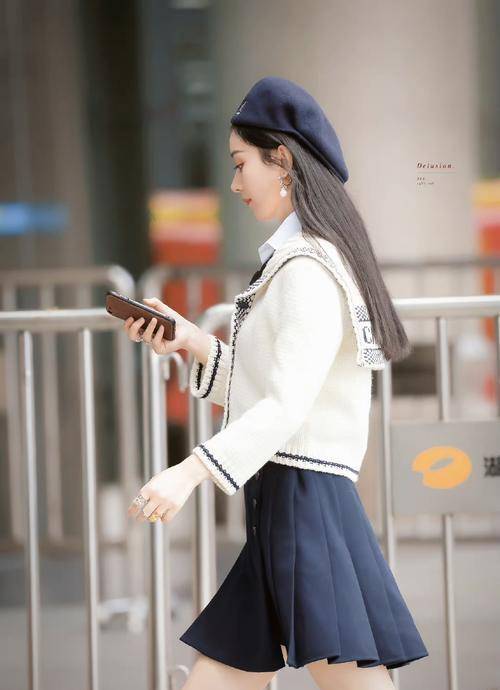 贝雷帽|赵丽颖贝雷帽搭百褶裙，生了孩子更少女，太适合学院风了