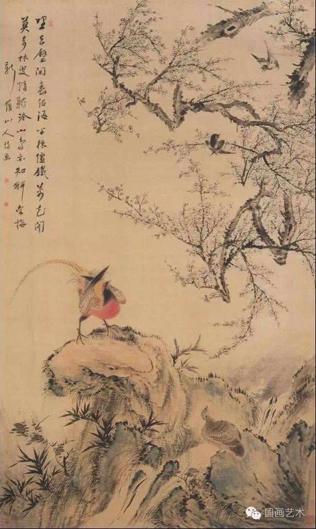东山携妓图轴 上海博物馆藏华岩 桃潭浴鸭 故宫博物院藏华喦 天山积雪