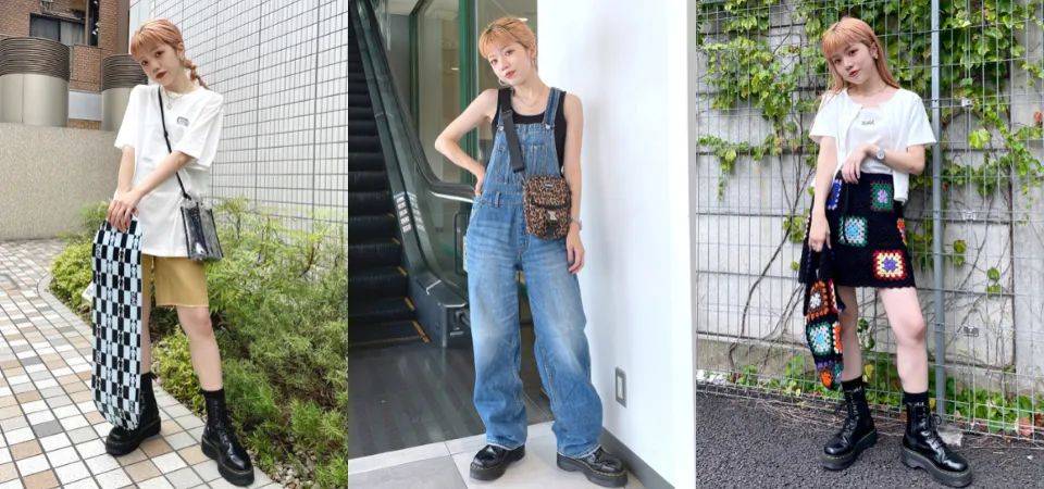 喇叭裤|帅气中又带点甜，女生夏季马丁鞋4种穿搭提案推荐