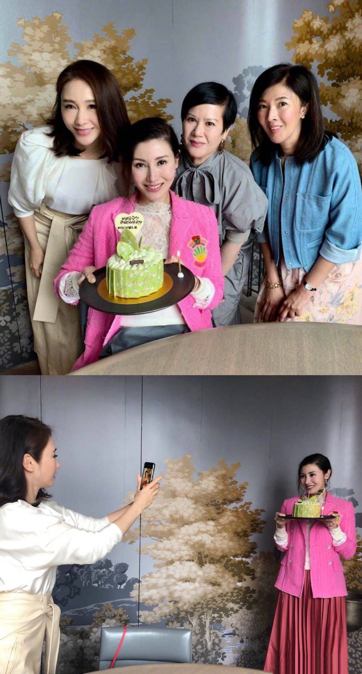 银灰色|李嘉欣携老公亮相，V领吊带裙尽显首美韵味，许晋亨依然儒雅帅气