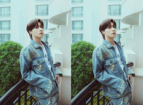 换人|张艺兴换发型如换人,狼尾头配复古外套,靠栏杆随便摆POSE都有型