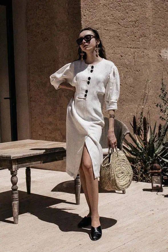 仙女|别总穿运动鞋啦！现在流行“连衣裙＋凉鞋”，好看显瘦又时髦！