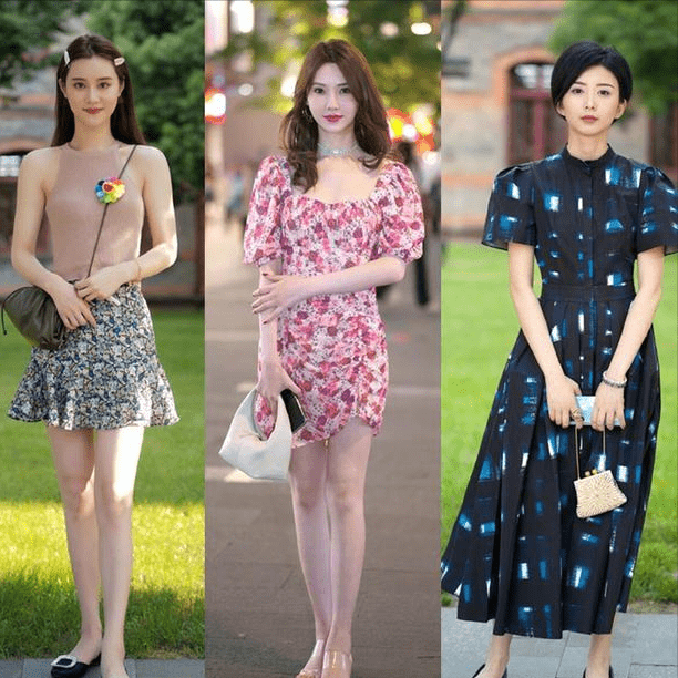 整体|小个子女生,穿碎花裙怎么搭配鞋子,更加显高、时髦?