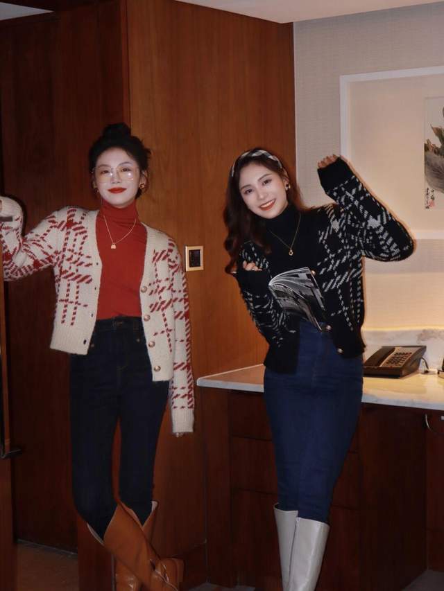 黑色|复古潮流的姐妹装，同款不同颜色，穿出不同的韵味，秋天必选