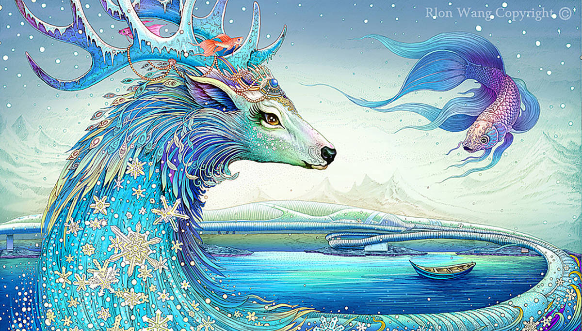 视觉|取材于《山海经》的国风插画,作品风格极具视觉冲击力