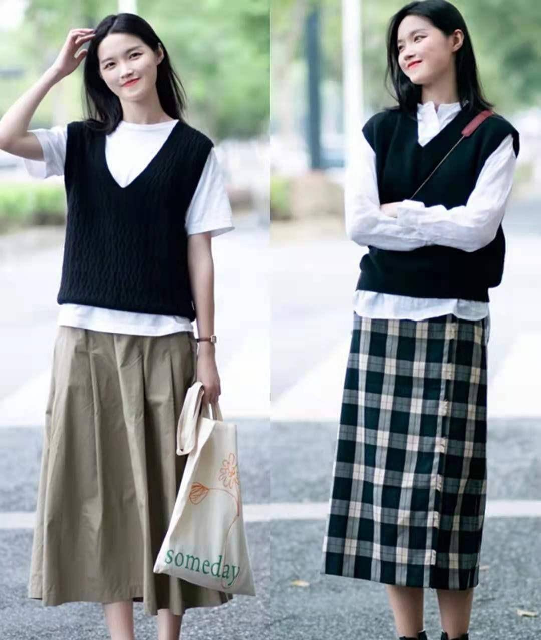 时尚|女人无论年纪多大,秋季穿针织背心建议多搭这4种单品,太时髦了