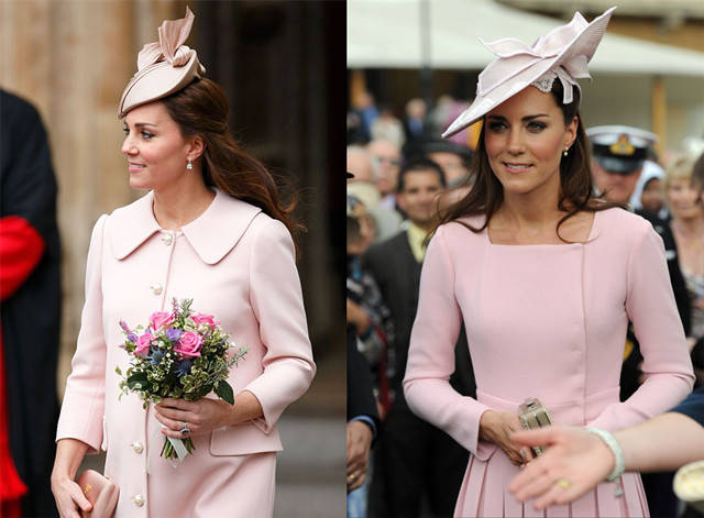 右图|不算白皮的凯特和梅根，同样穿红色效果却不同，原来竟然是因发色