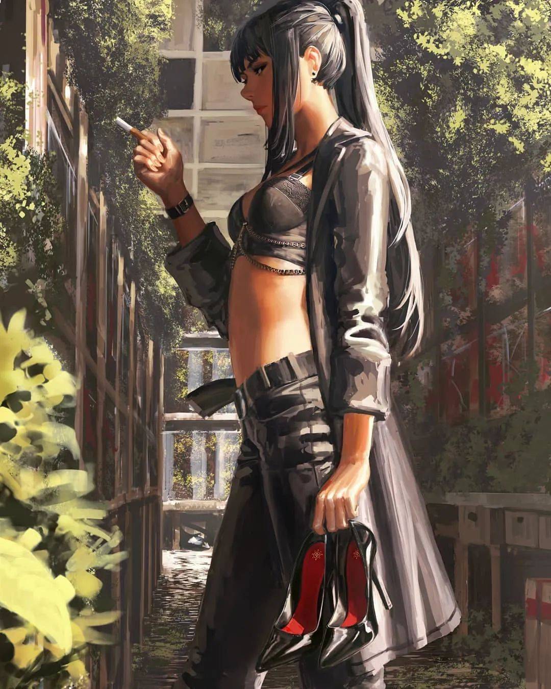 每日插画又酷又飒95后新晋画师竟是恶人专业户姐姐好帅网友直呼太喜欢