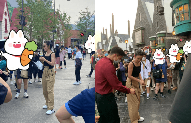 黑色|李冰冰打卡环球影城被偶遇，“生图照”状态超赞，满头脏辫太酷飒