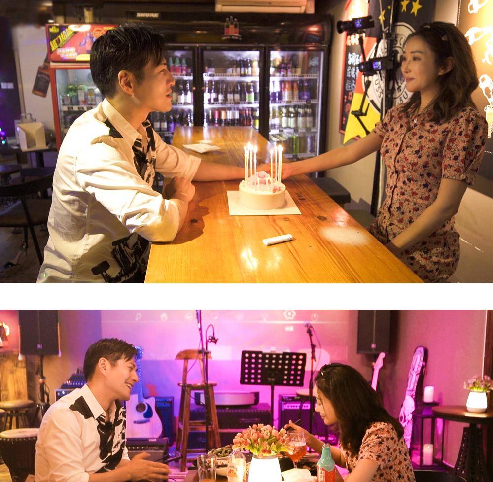 杜若溪|严屹宽与杜若溪提前过七夕，情侣印花衬衫搭短裤，从头到脚好般配