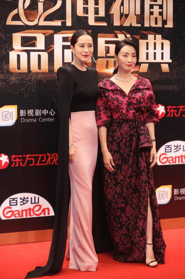 海清|虽然海清穿得不如陶虹花哨，但气场一点不输，看不出5岁年龄差