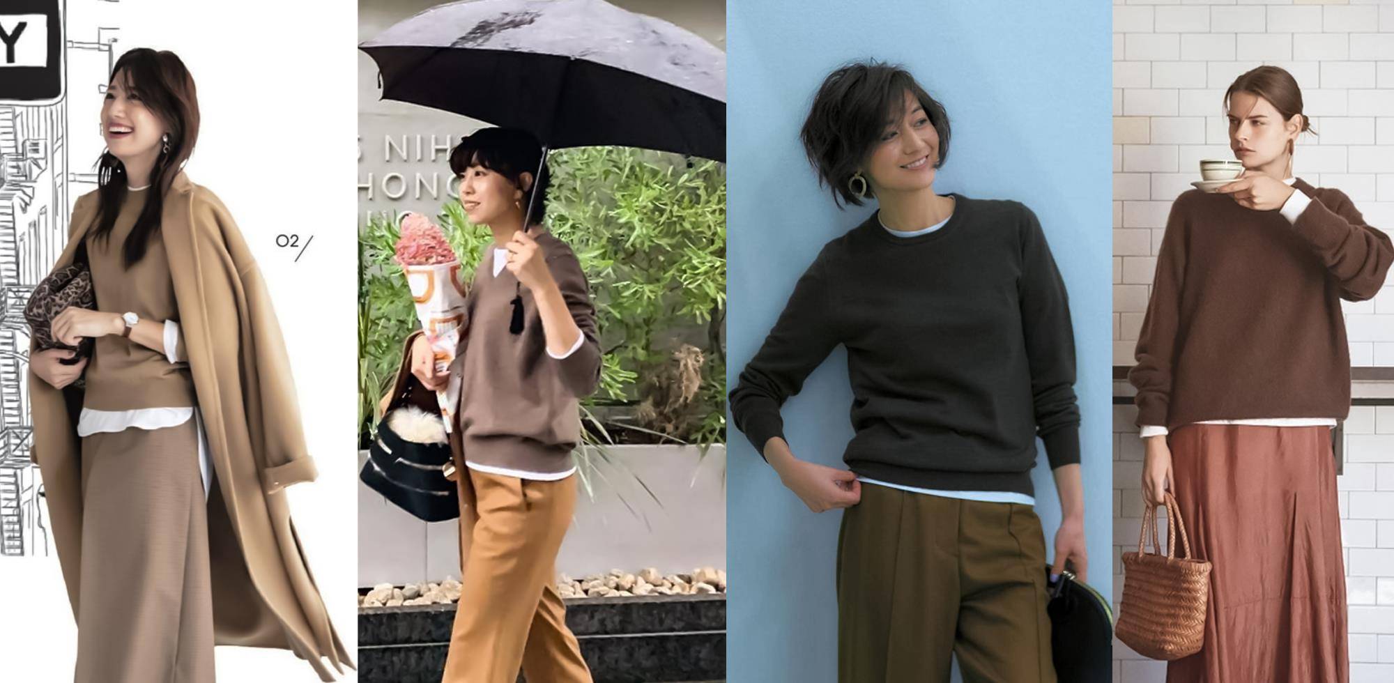 全黑|同色系+一点白,是冬天很时髦有品的一组配色公式