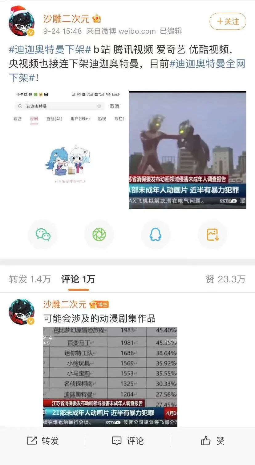 奥特曼从江南布衣不雅图案到因暴力下架的奥特曼来看，儿童产业亦需“清朗行动”！