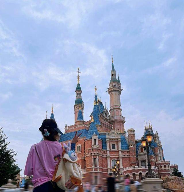 头套 刘诗诗不舍得破费,穿百元T恤配头套游迪士尼,依然美成在逃公主