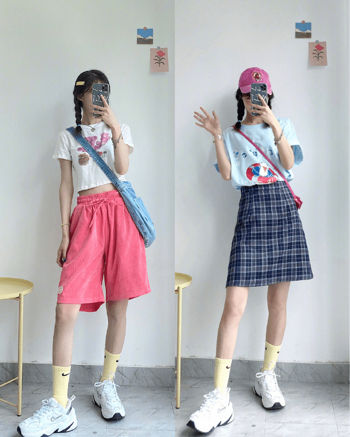 短袜 18套可盐可甜的秋季减龄穿搭，小个子女生也能穿出高级感，真美