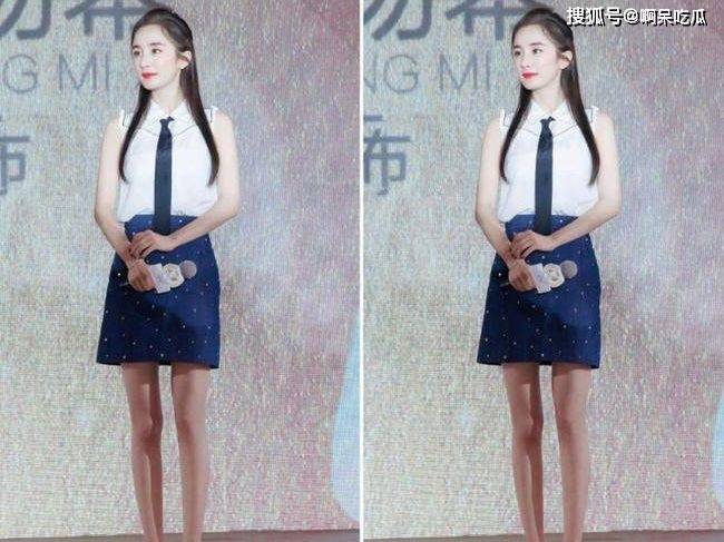 服装 杨幂为什么钟爱穿裙子，却很少穿裤子，看看她的腿就知道了！