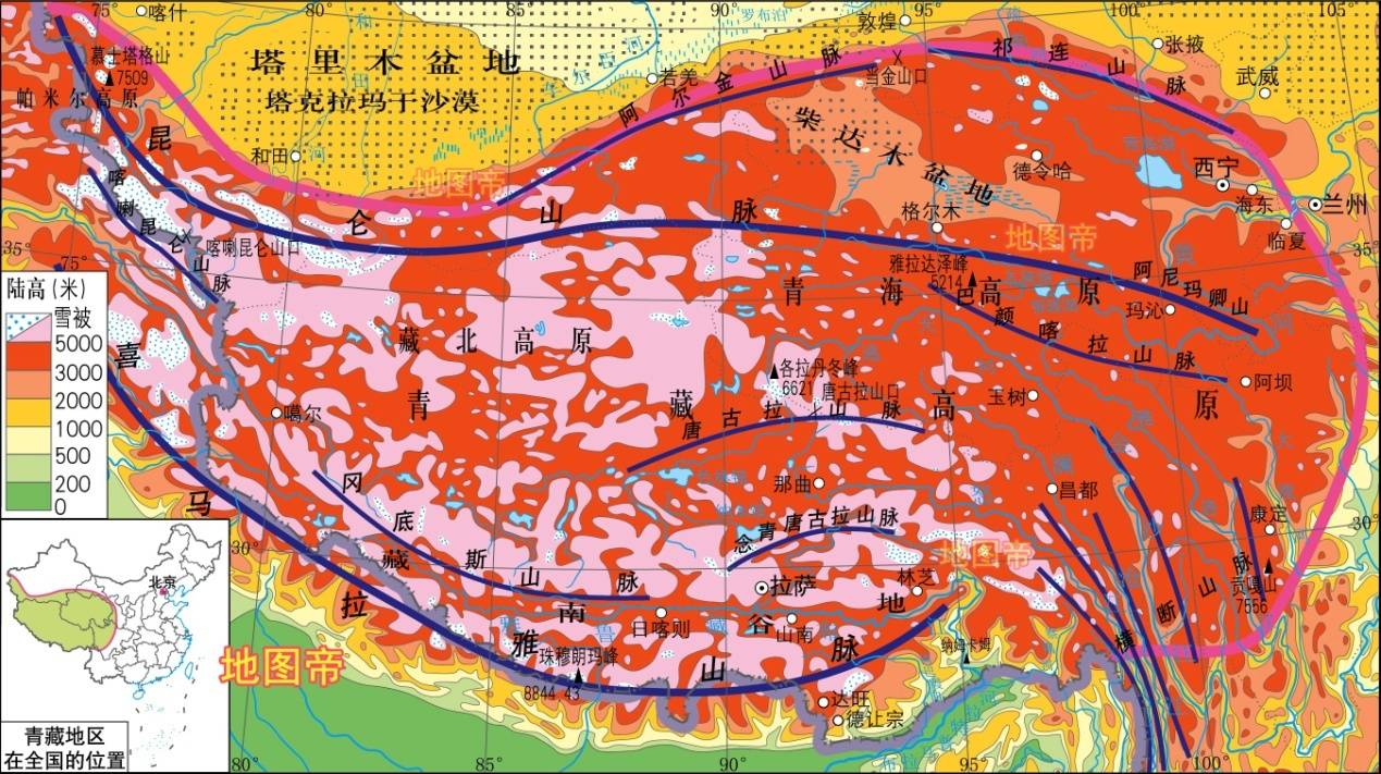 河湟谷地地形图图片