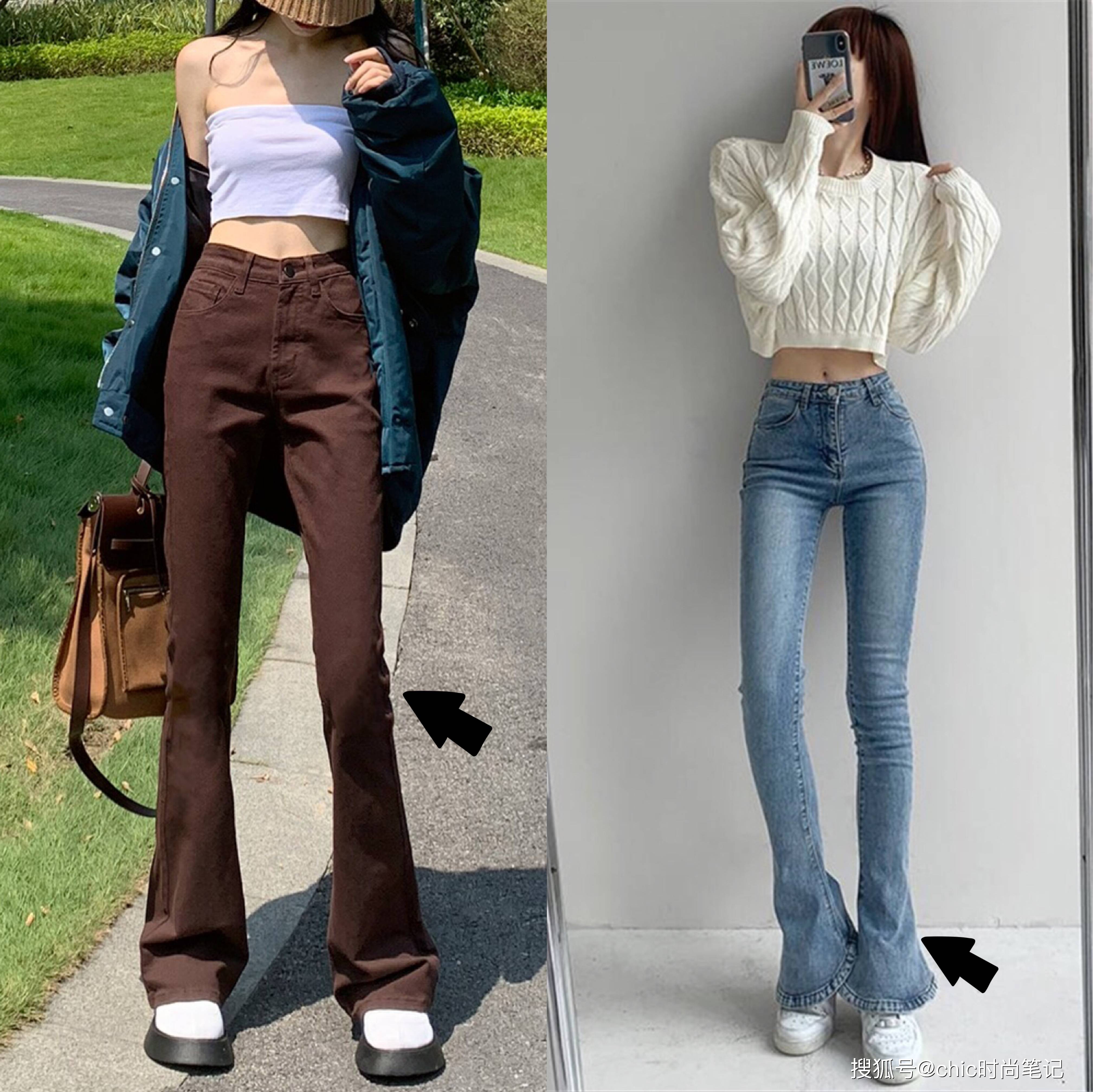 曲线 阔腿裤都烂大街了，穿穿马蹄裤吧，让你的长腿没有尽头
