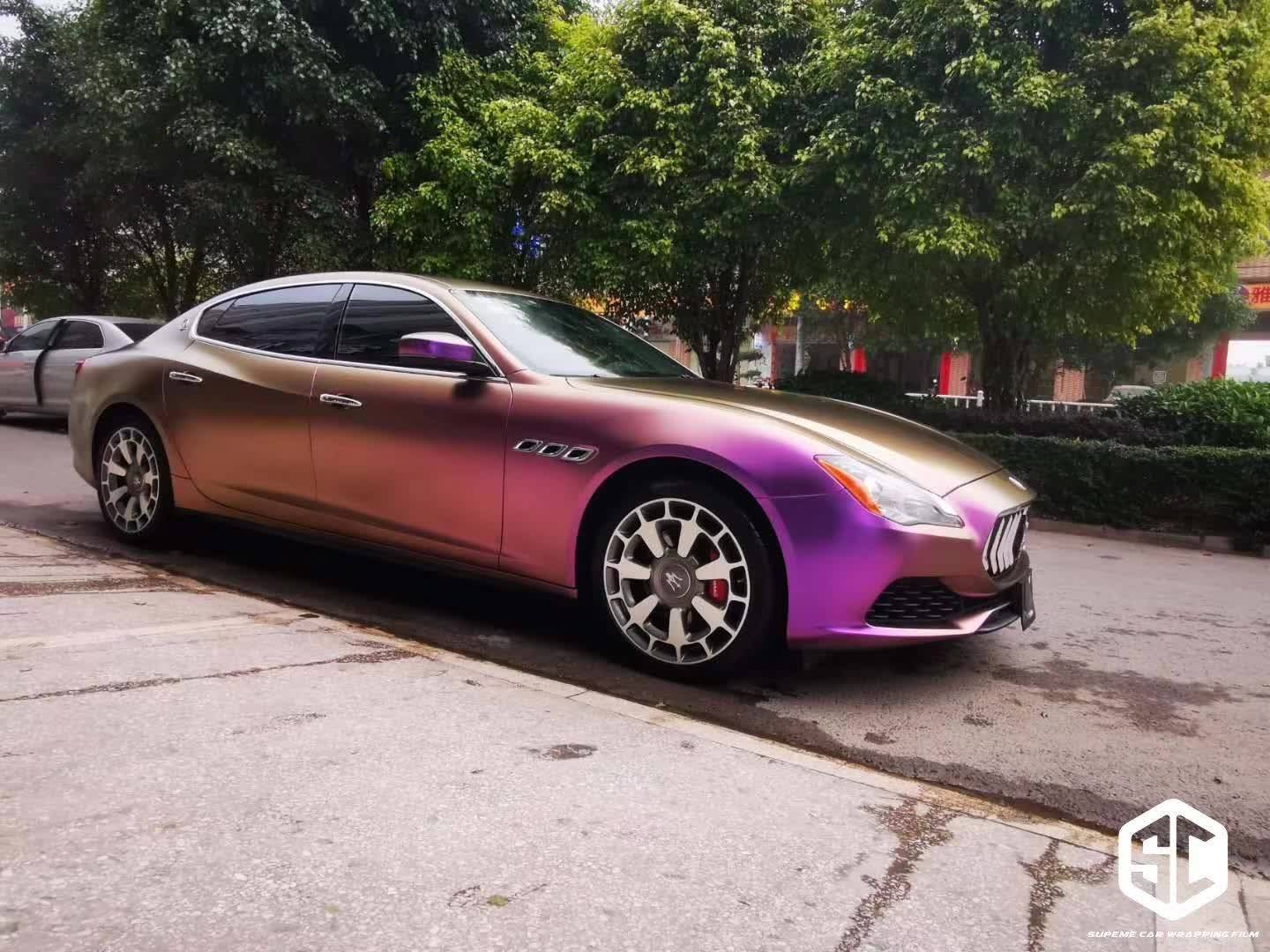 玛莎拉蒂:sc改色膜亚面钻石酱紫