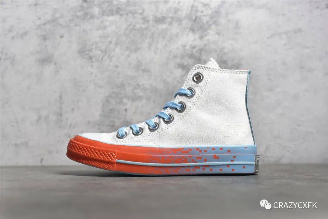 天蓝色 匡威游戏主题 Converse Chuck Taylor All Star 1970s 白蓝砖红马赛克帆布鞋