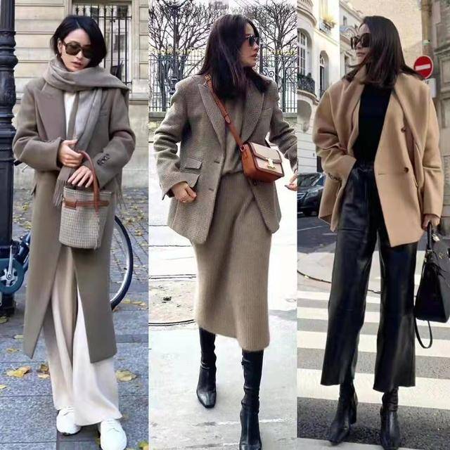 棕色 气质女神秋天离不了“大衣”，短款、长款轻松驾驭