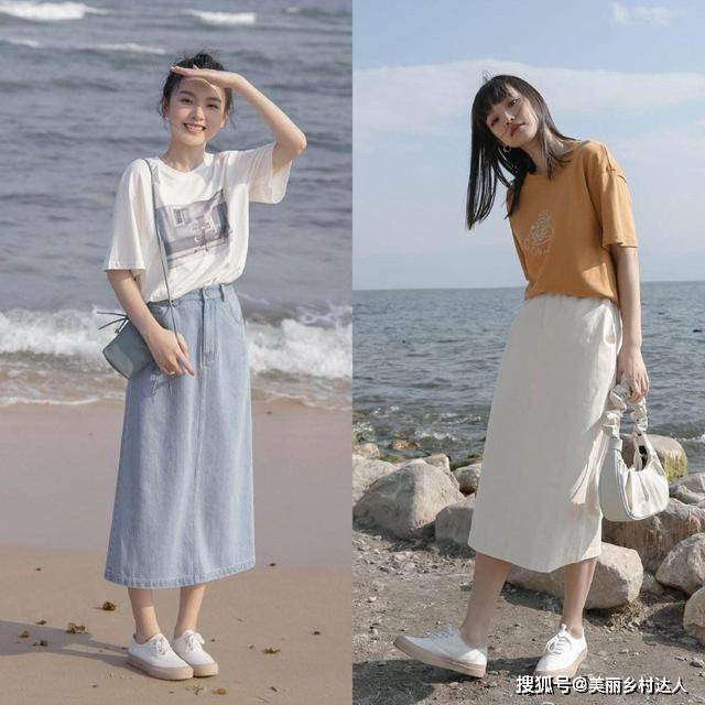 面料 今年流行的“牛仔半裙”,很适合30岁的女人,照着穿优雅又洋气