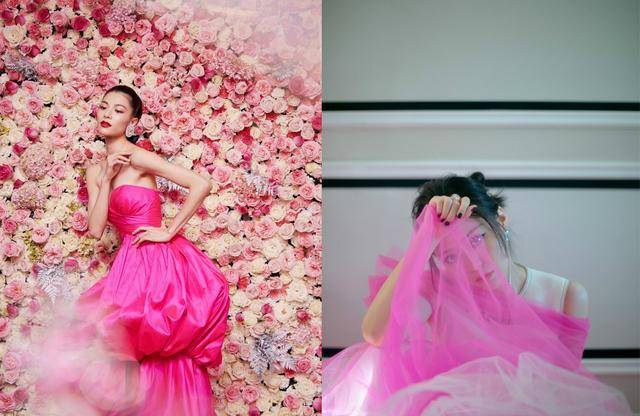 整体 104斤的张靓颖与94斤的钟楚曦，同穿芭比粉长裙，看完不想减肥了