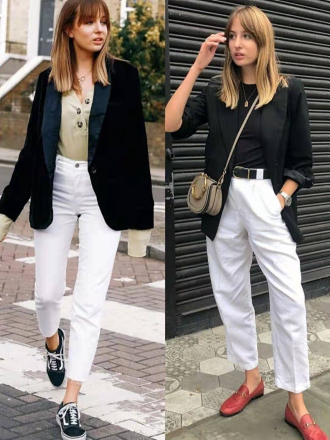 帆布鞋 时髦女人已经不穿打底裤了，“九分裤”更流行，高级不说还显腿长