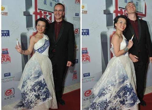 老公 龚琳娜与国外老公亮相，她的眼妆很有特色，46岁了还活得像少女