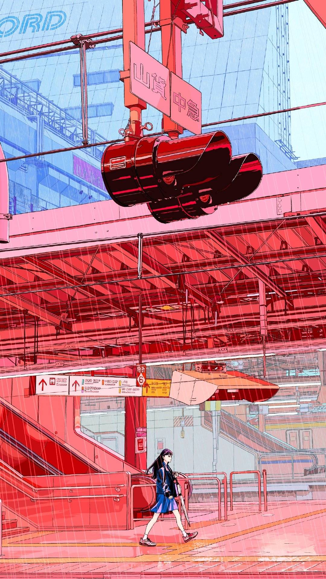 田中 美少女辅以工业元素的插画,不搭界却又能和谐并存