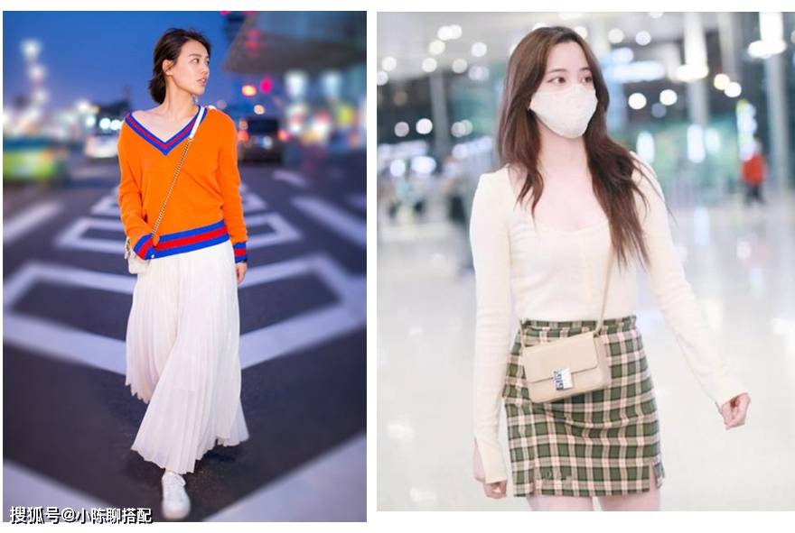 款型 毛衣+半裙，毛衣+烟管裤=今秋时髦搭配，可气质可温柔