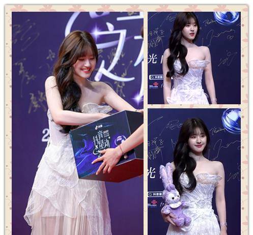 设计 赵露思太厉害了，穿上温柔的纱裙，溜肩秒变“直角肩”