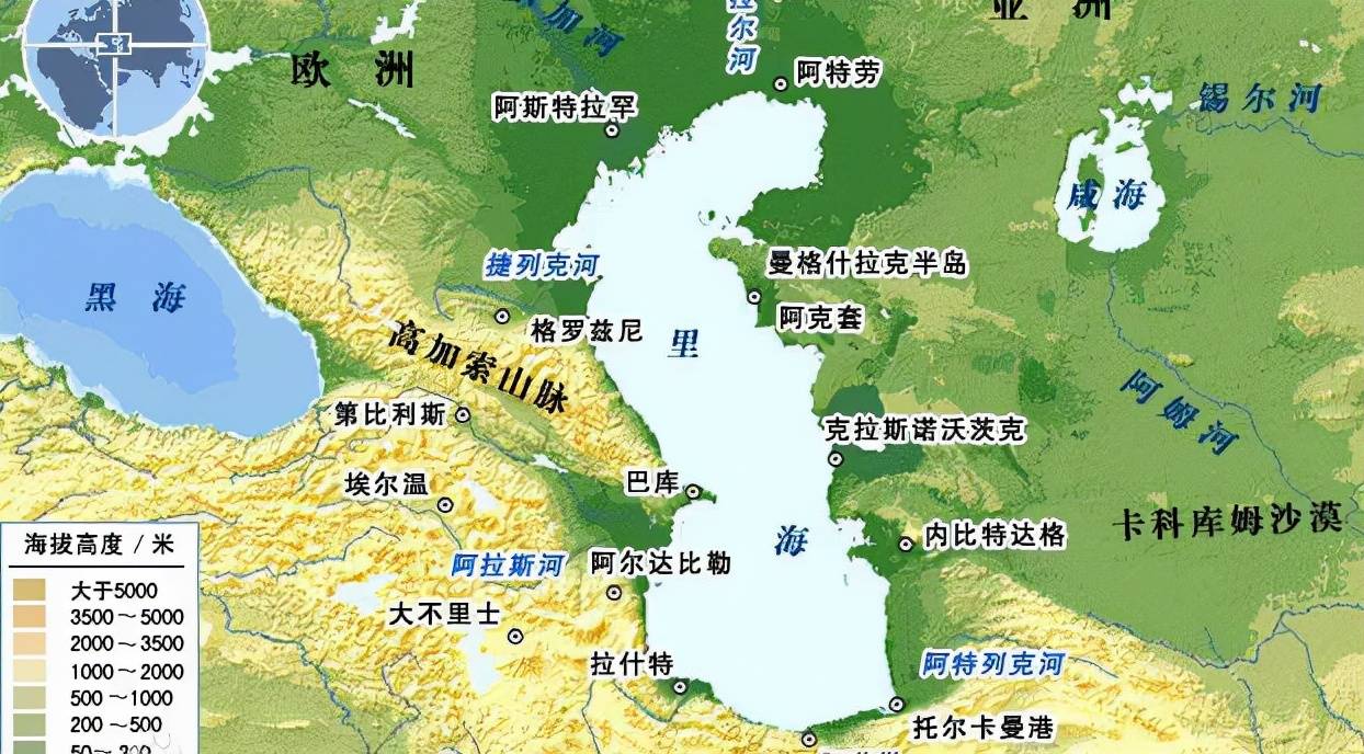 高加索地區位於裡海和黑海之間,約44萬平方公里.