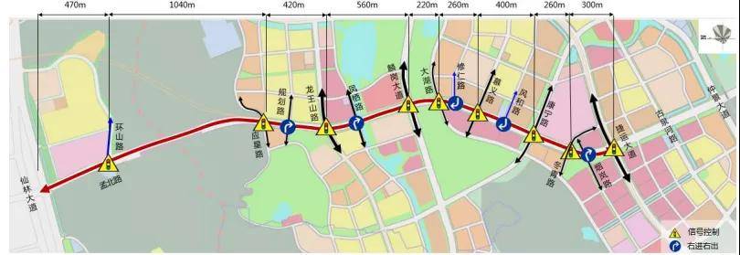 孟北路(仙林大道至捷运大道)道路红线规划宽度同样为45m,设计断面也与