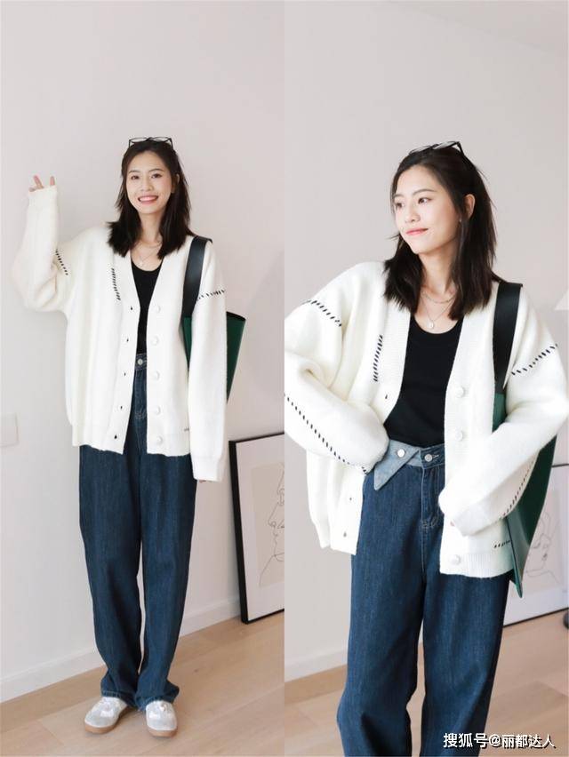 温柔淑女的"针织开衫",配裙子裤子都好看,秋天穿刚好