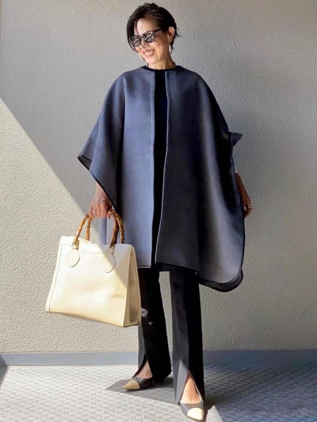 重心 这才是奔六女人该有的冬季打扮,不显老不扮嫩,1米53也能很大气