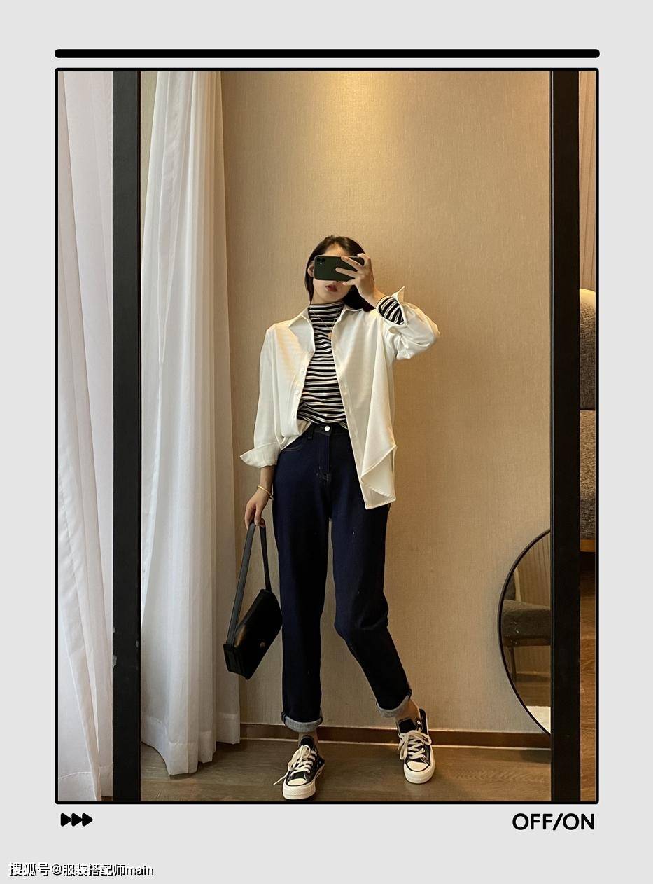 条纹是时候穿“高领毛衣”了！试试这4个搭配方案，保暖又能兼具时髦