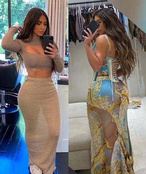 大肚子 金·卡戴珊有多爱穿紧身裙?在孕期挺着大肚子也要穿,身材太棒了