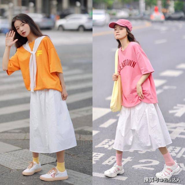 整体 吊带裙大势已去,今夏流行“T恤+半裙”,时髦又舒适